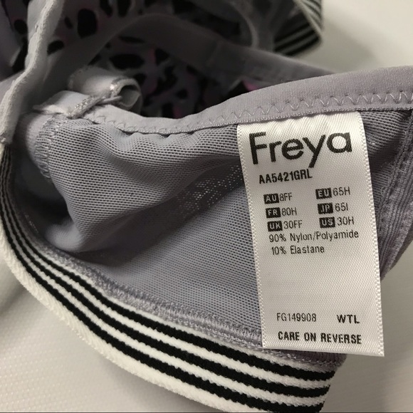 FREYA Grey Leopard Print Wild Plunge Bra Underwire - Picture 6 of 8